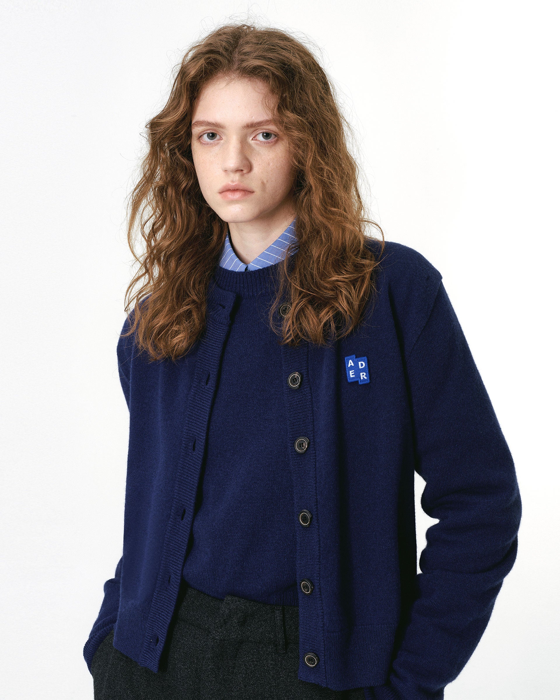 Ader Error - Sig; BL Tag cardigan 02 (Navy) product image 3 | TRAB K-Fashion Australia