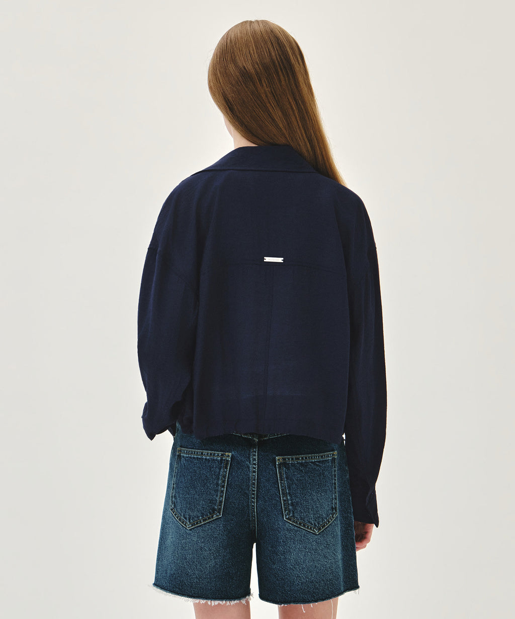 Marithe & Francois Girbaud - Crop Sheer Jacket (Navy) product image 3 | TRAB K-Fashion Australia