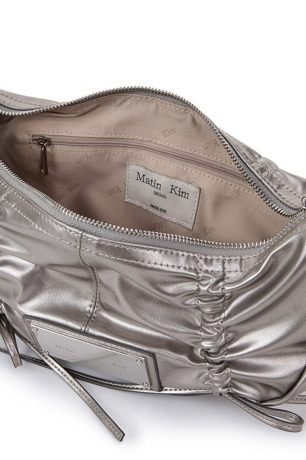 Matin Kim - Half Shirring Ribbon Round Bag (Dark Silver) product image 5 | TRAB K-Fashion Australia