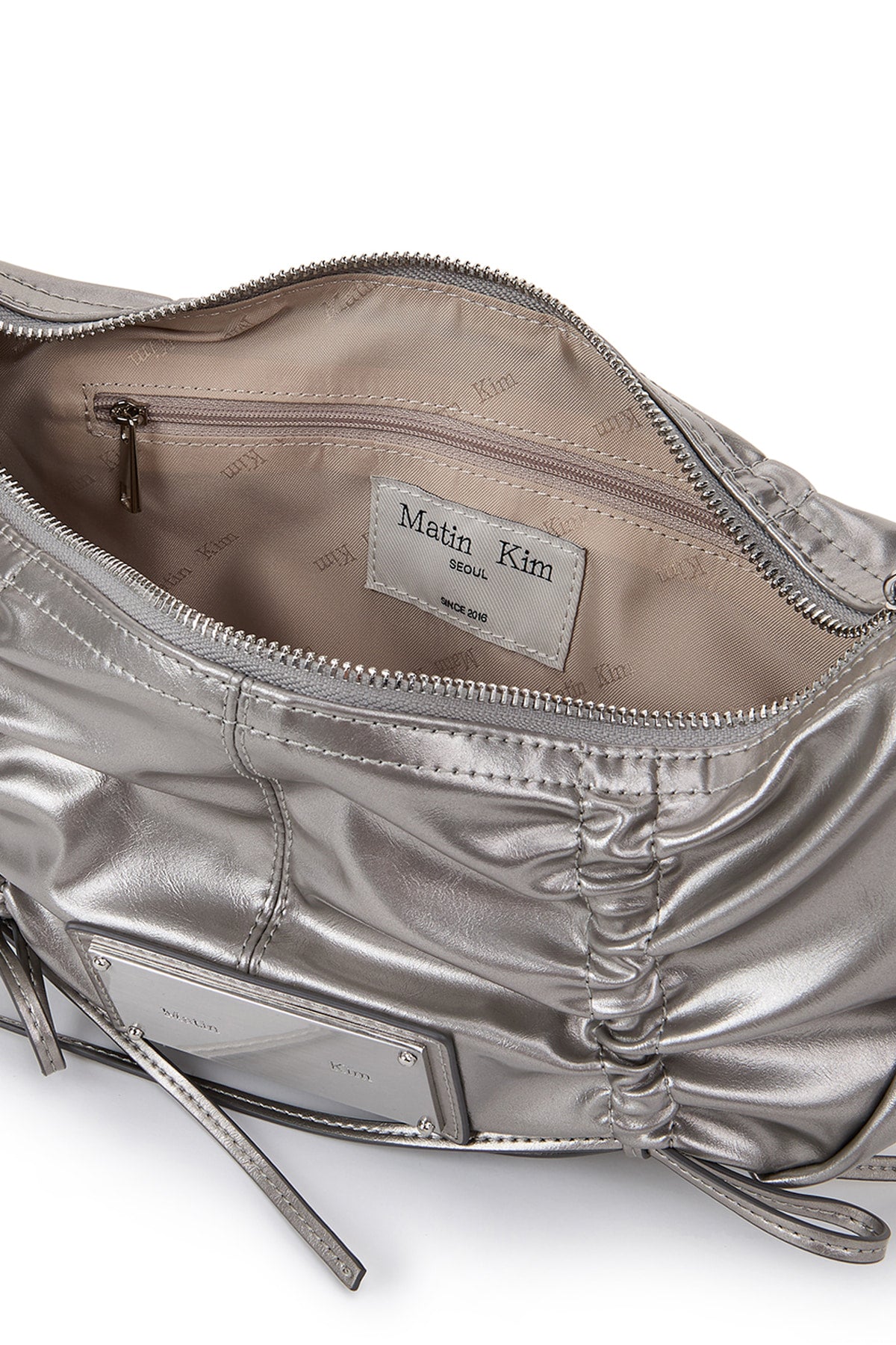 Matin Kim - Half Shirring Ribbon Round Bag (Dark Silver) product image 5 | TRAB K-Fashion Australia