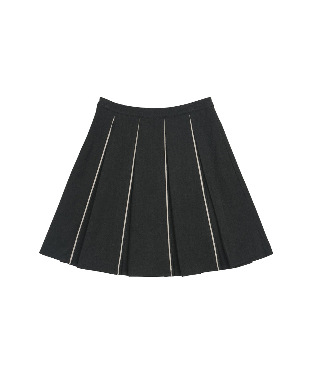 Coyseio - Raw Hem Pleats Skirt (Charcoal) product image 11 | TRAB K-Fashion Australia