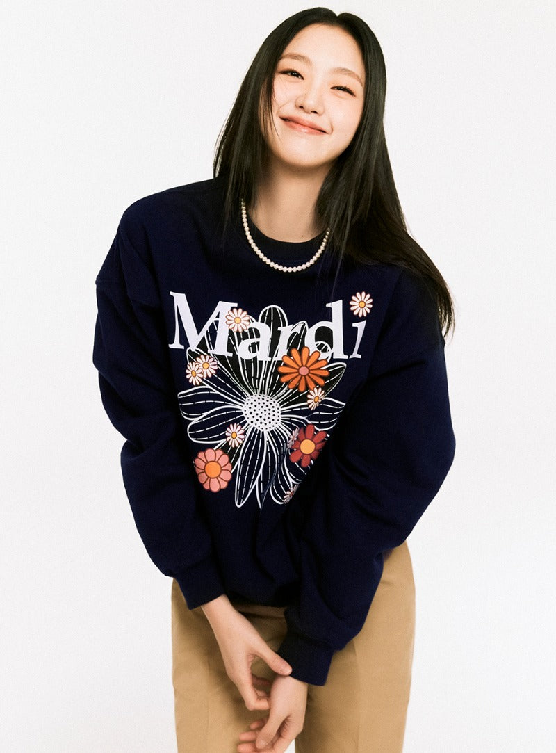 Mardi Mercredi - Sweatshirt Flowermardi Blossom (Navy White) product image 1 | TRAB K-Fashion Australia