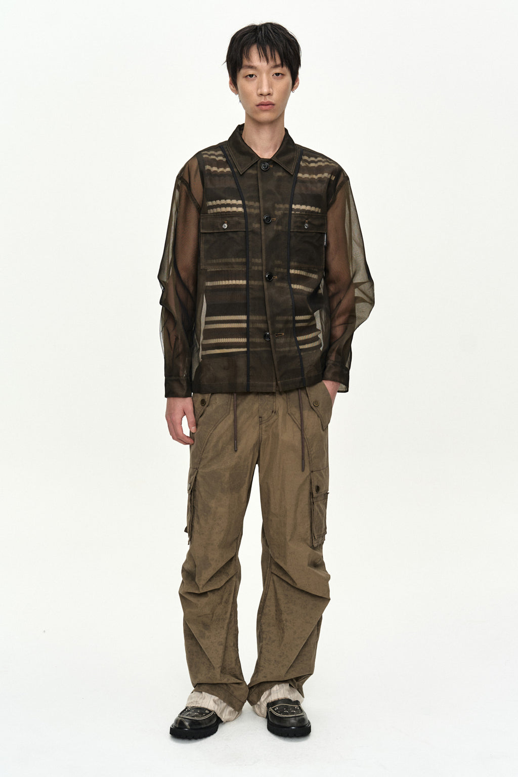 Andersson Bell - Karim Sheer Over Shirt (Brown) product image 2 | TRAB K-Fashion Australia