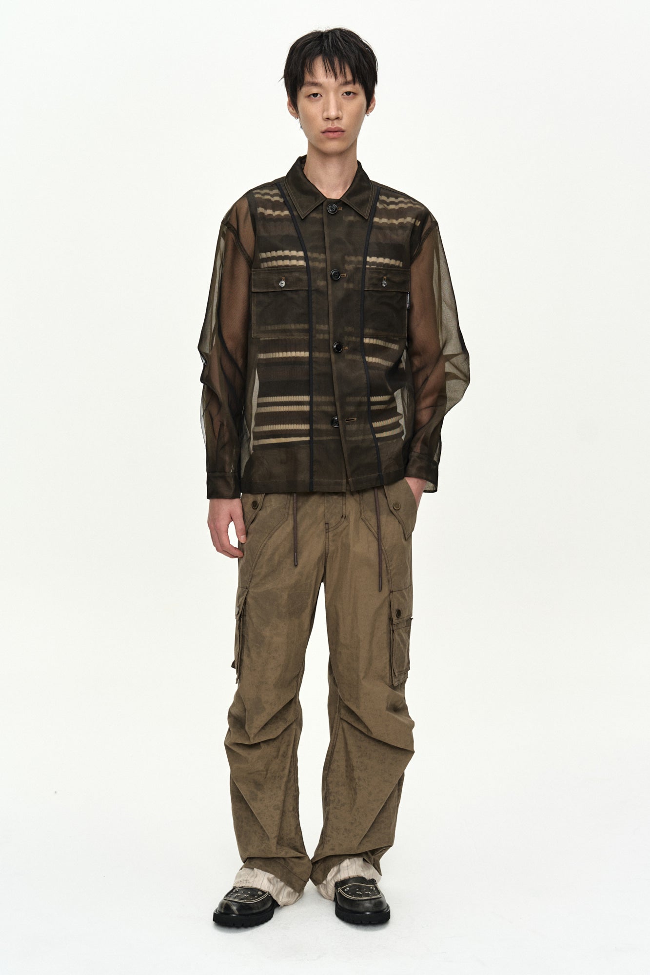 Andersson Bell - Karim Sheer Over Shirt (Brown) product image 2 | TRAB K-Fashion Australia