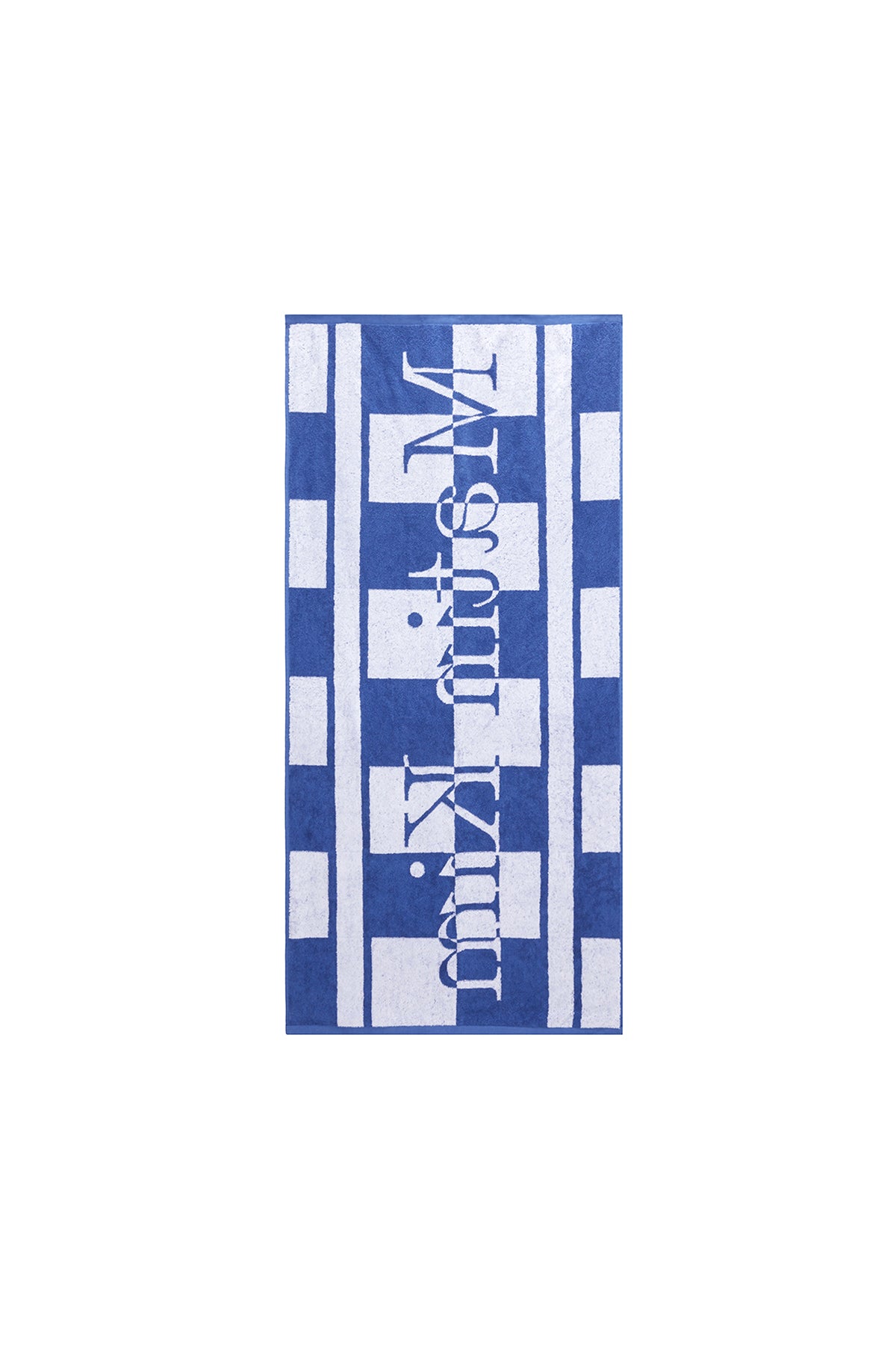 Matin Kim - Logo Checkboard Beach Towel (Blue) product image 2 | TRAB K-Fashion Australia