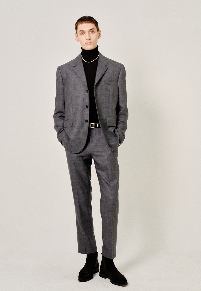 Tonywack - Crudo 3-Button Single Blazer (Mid Grey Check) product image 2 | TRAB K-Fashion Australia