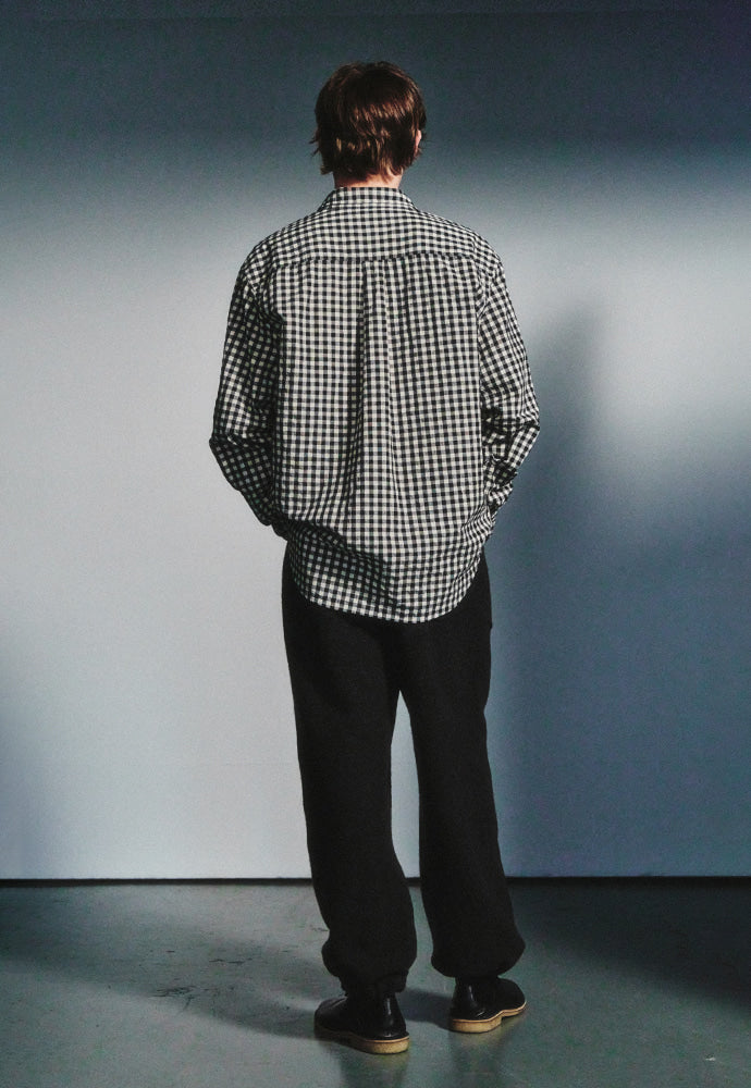 Art if acts - Gingham Check Oxford Shirt (Cream/Black) product image 3 | TRAB K-Fashion Australia