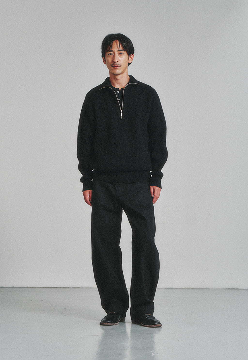 Art if acts - Half Zipup Turtle Neck Knit (Black) product image 2 | TRAB K-Fashion Australia