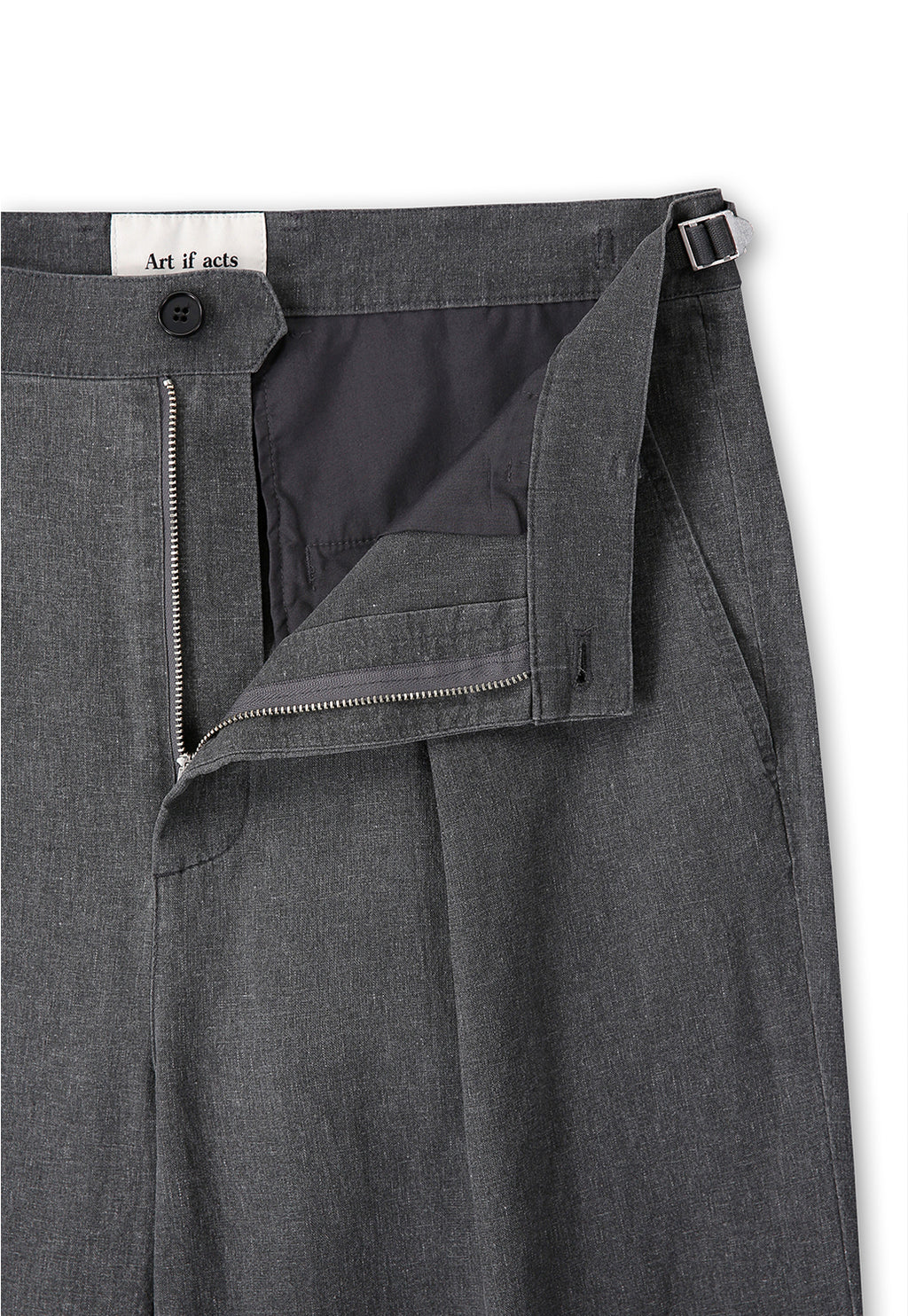 Art if acts - Linen Reverse One Tuck Pants (Charcoal) product image 9 | TRAB K-Fashion Australia