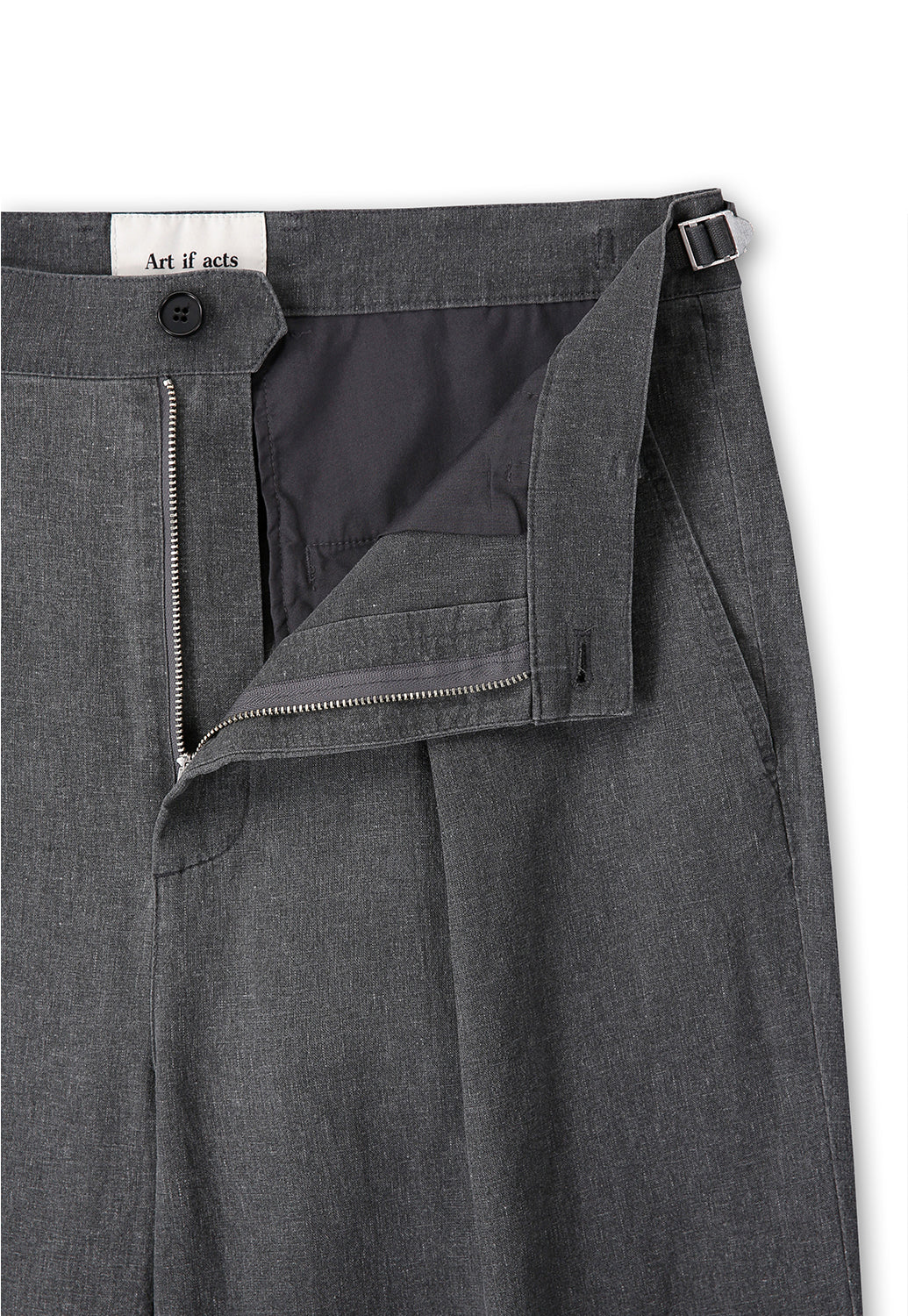 Art if acts - Linen Reverse One Tuck Pants (Charcoal) product image 9 | TRAB K-Fashion Australia