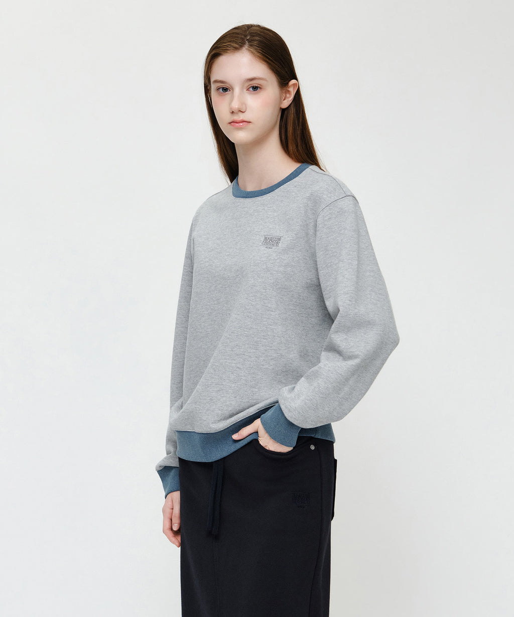 Marithe & Francois Girbaud - Small Classic Logo Embroidery Sweatshirt (Heather Gray) product image 2 | TRAB K-Fashion Australia