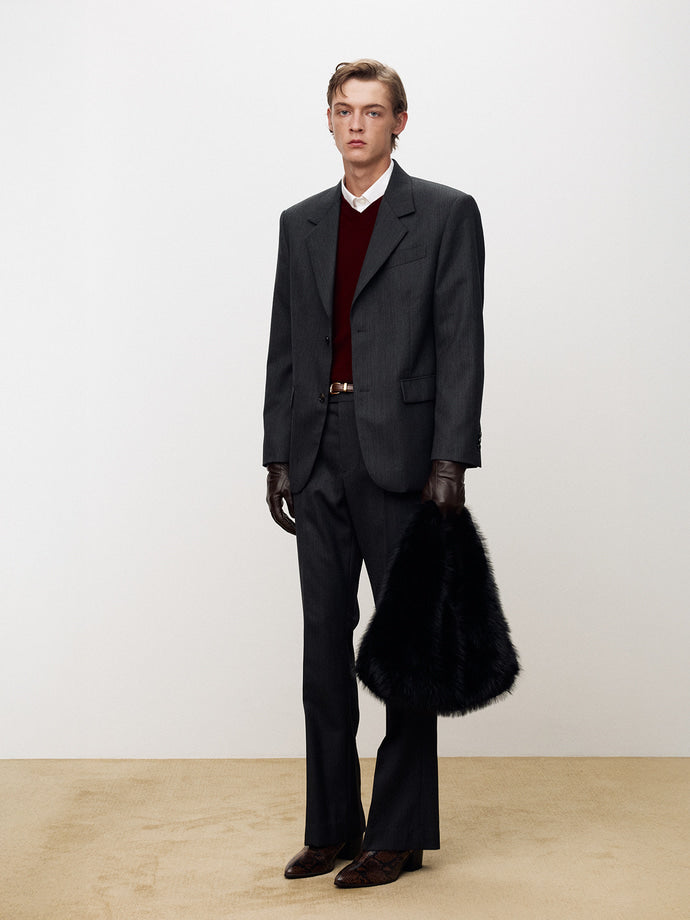 Tonywack - Virgin Wool Stripe Tailored Blazer (Grey/Black) product image 3 | TRAB K-Fashion Australia