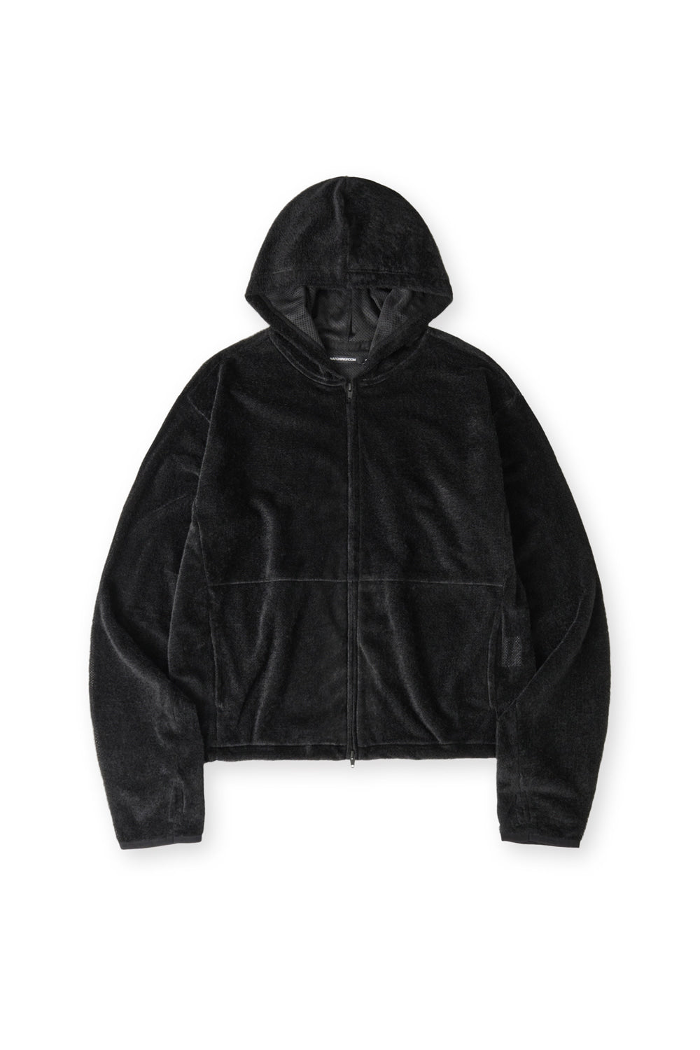 Hatchingroom - Fuzzy Mesh Hoodie (Black) product image 1 | TRAB K-Fashion Australia