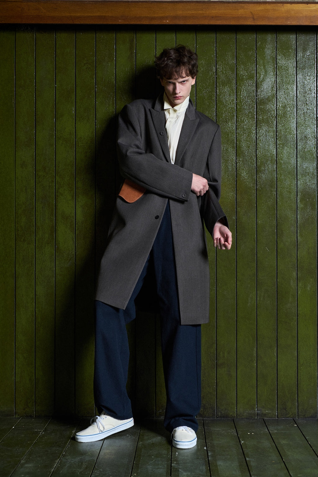 STU - Slanted 3 Button Wool Single Coat (Grey) product image 7 | TRAB K-Fashion Australia