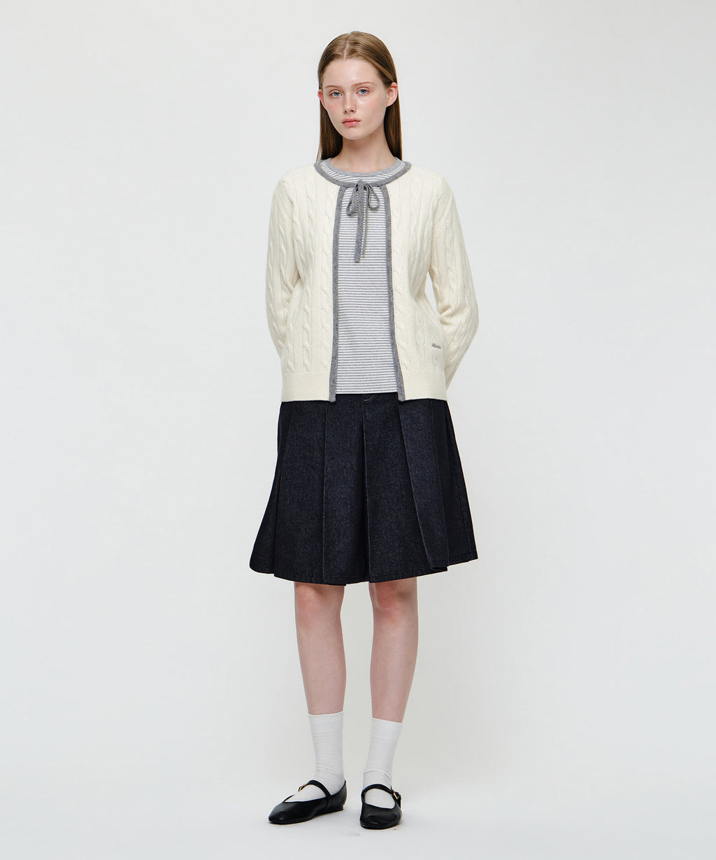 Marithe & Francois Girbaud - Ribbon Cardigan (Ivory) product image 5 | TRAB K-Fashion Australia