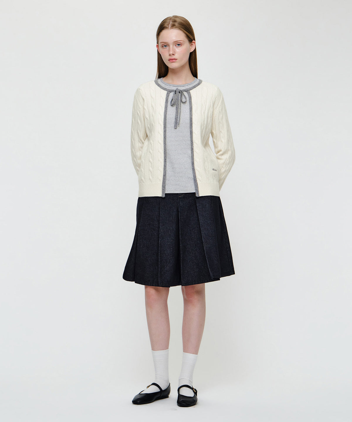 Marithe & Francois Girbaud - Ribbon Cardigan (Ivory) product image 5 | TRAB K-Fashion Australia