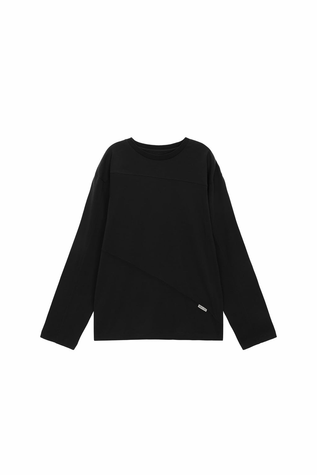 Matin Kim - Diagonal Overfit Long Sleeve Top (Black) product image 1 | TRAB K-Fashion Australia