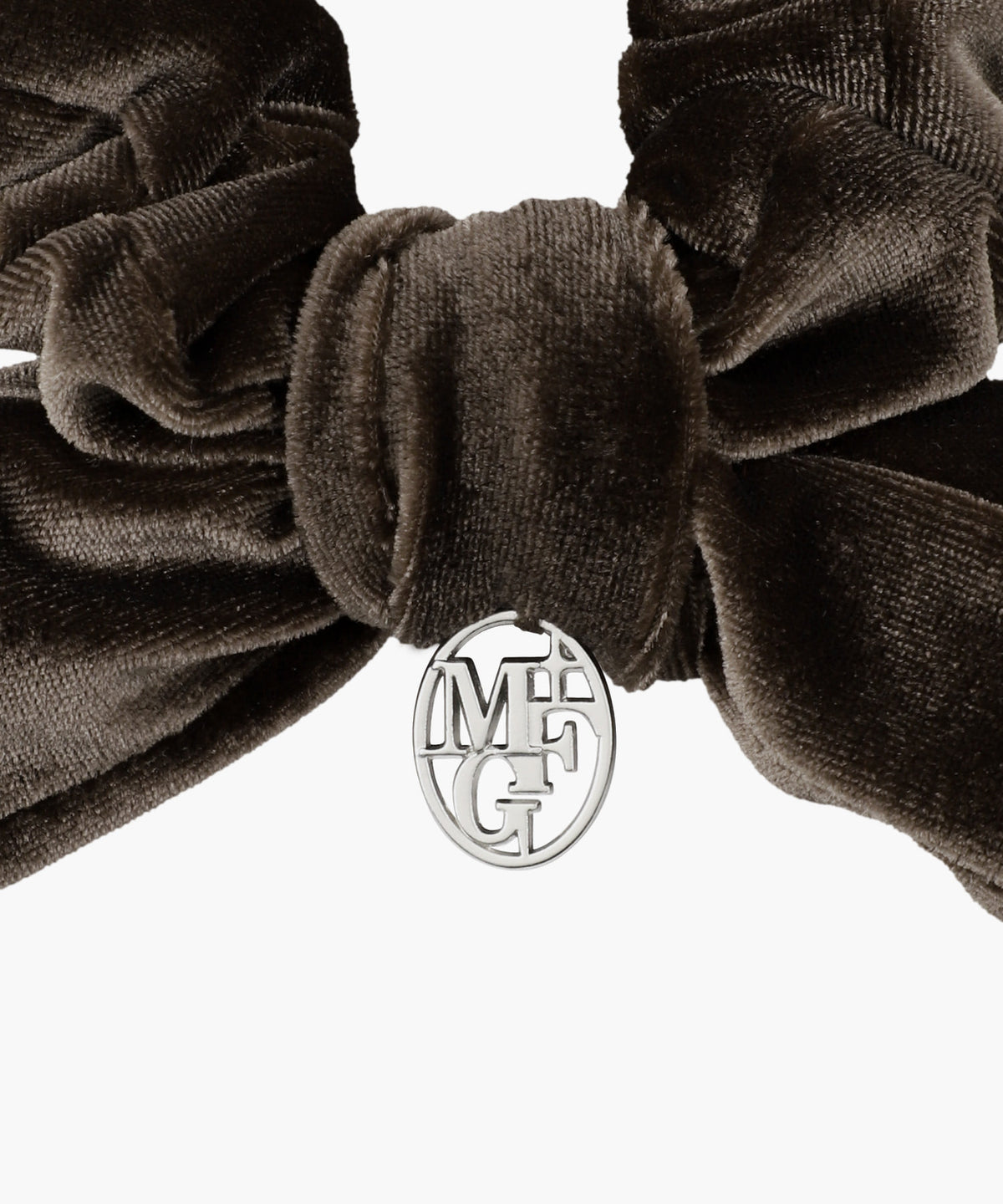 Marithe & Francois Girbaud - Circle Logo Big Ribbon Velvet Scrunchie (Brown) product image 3 | TRAB K-Fashion Australia