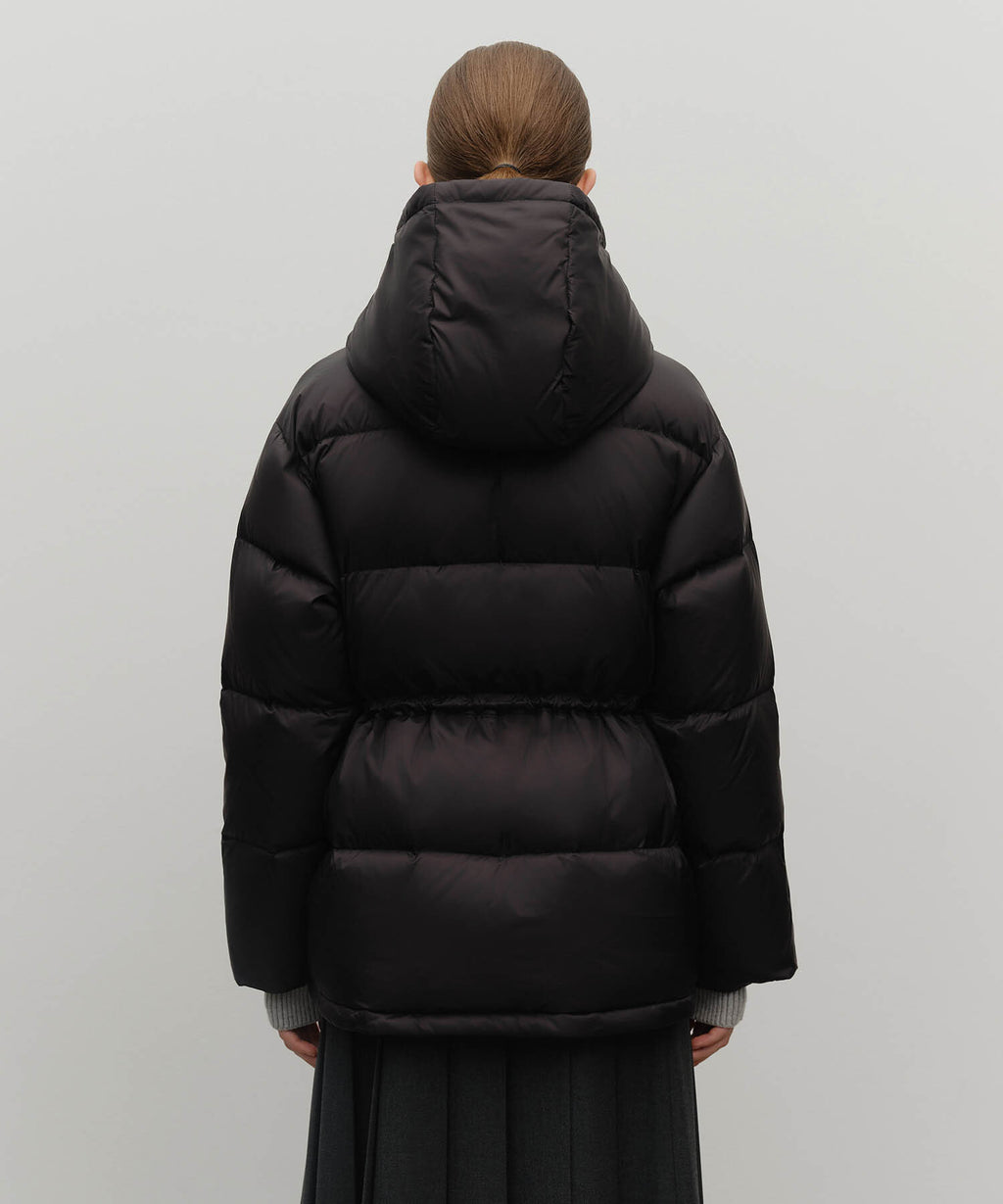 Marithe & Francois Girbaud - Waist String Mid Down Jacket (Black) product image 3 | TRAB K-Fashion Australia