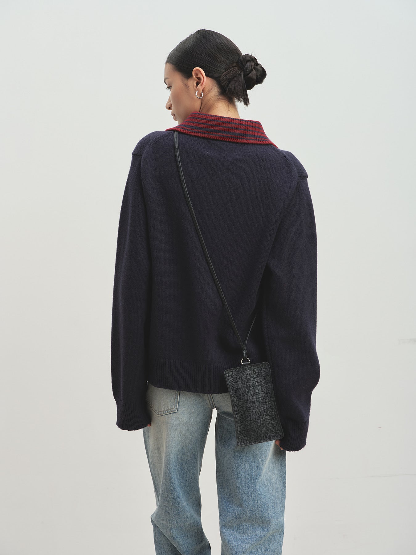 Tonywack - Contrast Collar Full-Zip Blouson (Navy) product image 6 | TRAB K-Fashion Australia