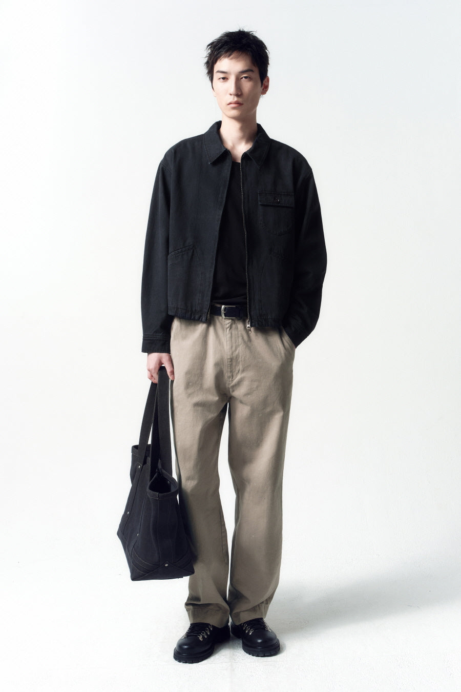 Insilence - Vintage Canvas Shopper Bag (Vintage Black) product image 5 | TRAB K-Fashion Australia