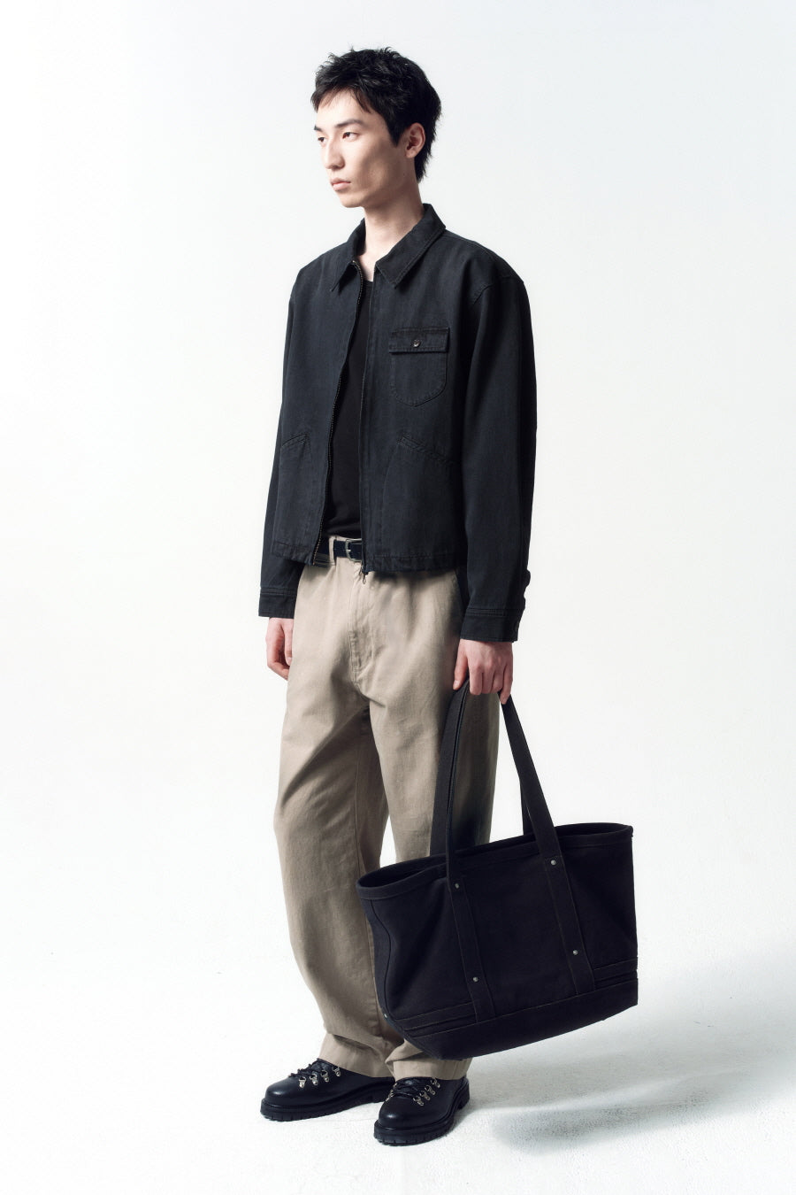 Insilence - Vintage Canvas Shopper Bag (Vintage Black) product image 6 | TRAB K-Fashion Australia