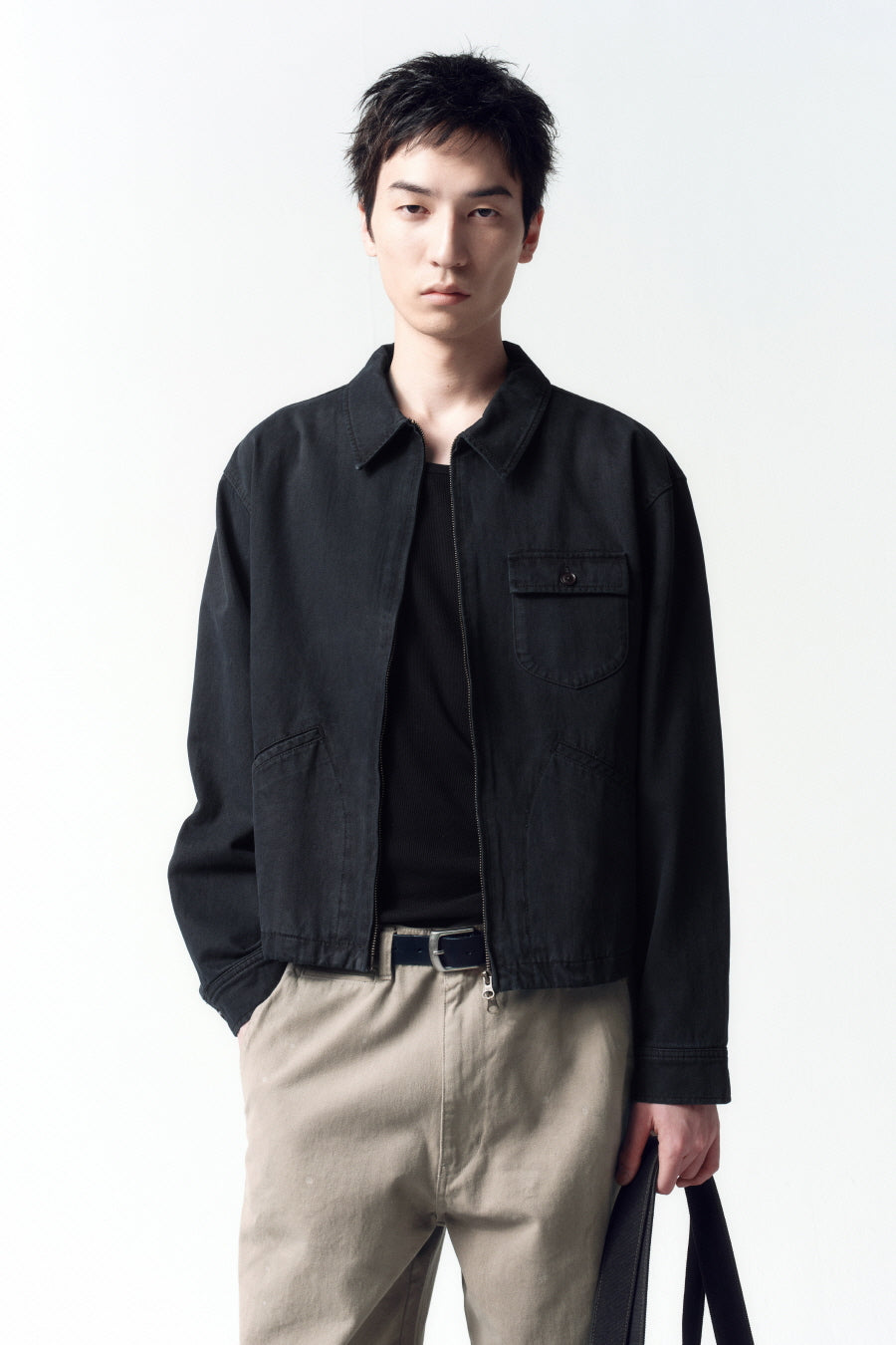 Insilence - Garment Dyed Drizzler Jacket (Faded Black) product image 2 | TRAB K-Fashion Australia