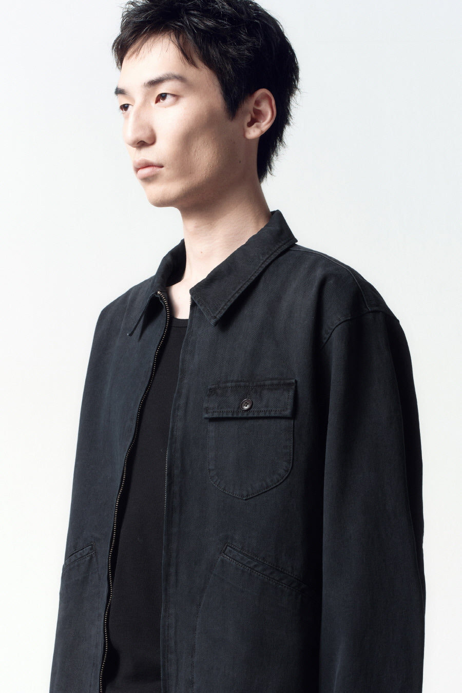 Insilence - Garment Dyed Drizzler Jacket (Faded Black) product image 3 | TRAB K-Fashion Australia