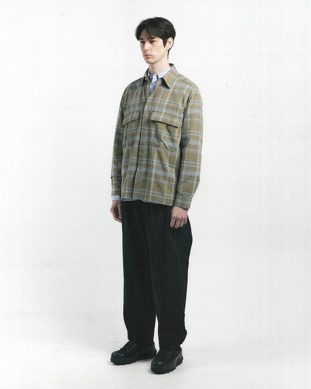 Eastlogue - Army Field Shirts (Beige Blue Check) product image 4 | TRAB K-Fashion Australia