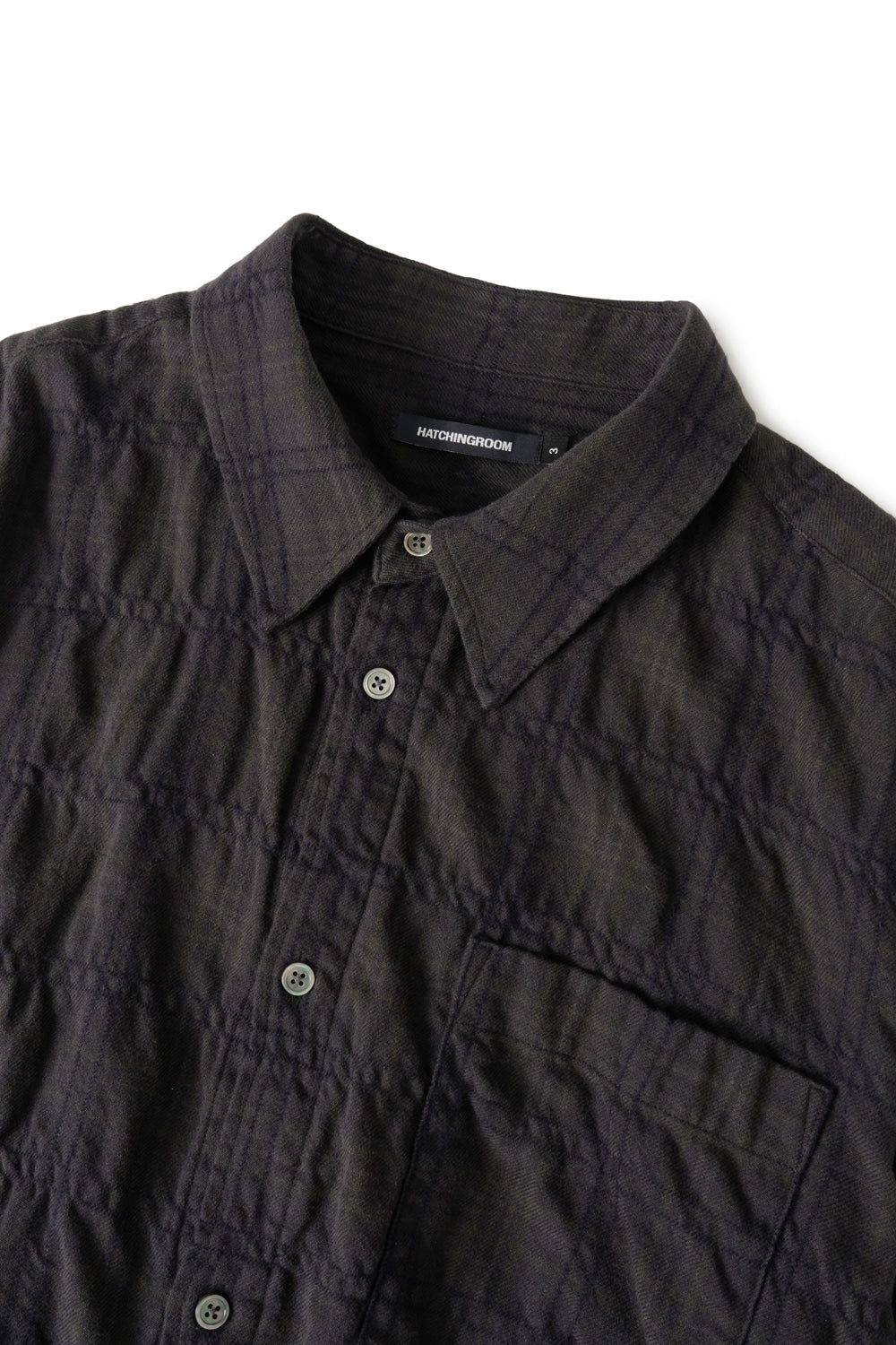 Hatchingroom - Museum Shirt Shirring Check Dark (Brown) product image 3 | TRAB K-Fashion Australia