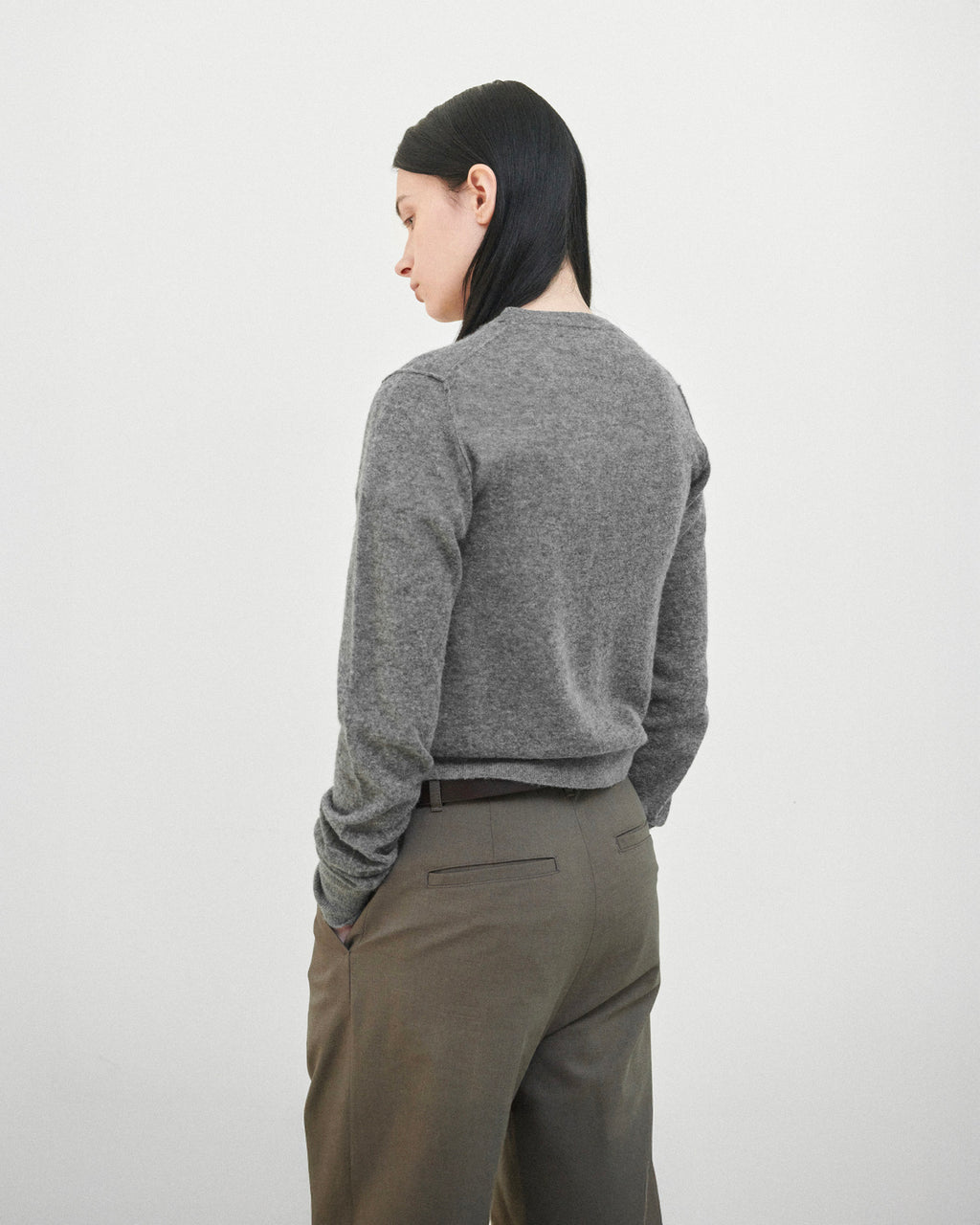 Brownyard - Soft Round Cardigan (Grey) product image 3 | TRAB K-Fashion Australia