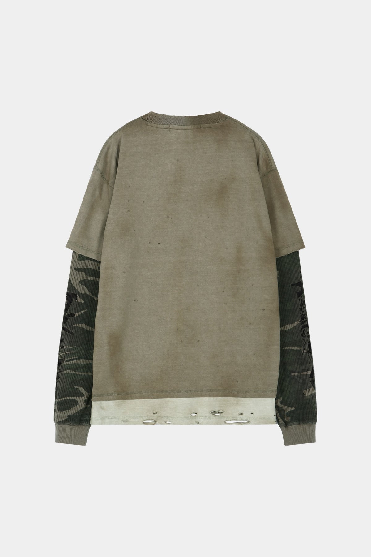 Andersson Bell - Distress Layered Long Sleeve T-Shirt (Beige) product image 7 | TRAB K-Fashion Australia