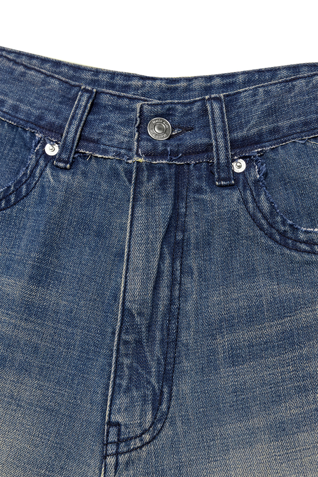 Matin Kim - Rough Cut Line Point Denim Pants (Blue) product image 3 | TRAB K-Fashion Australia
