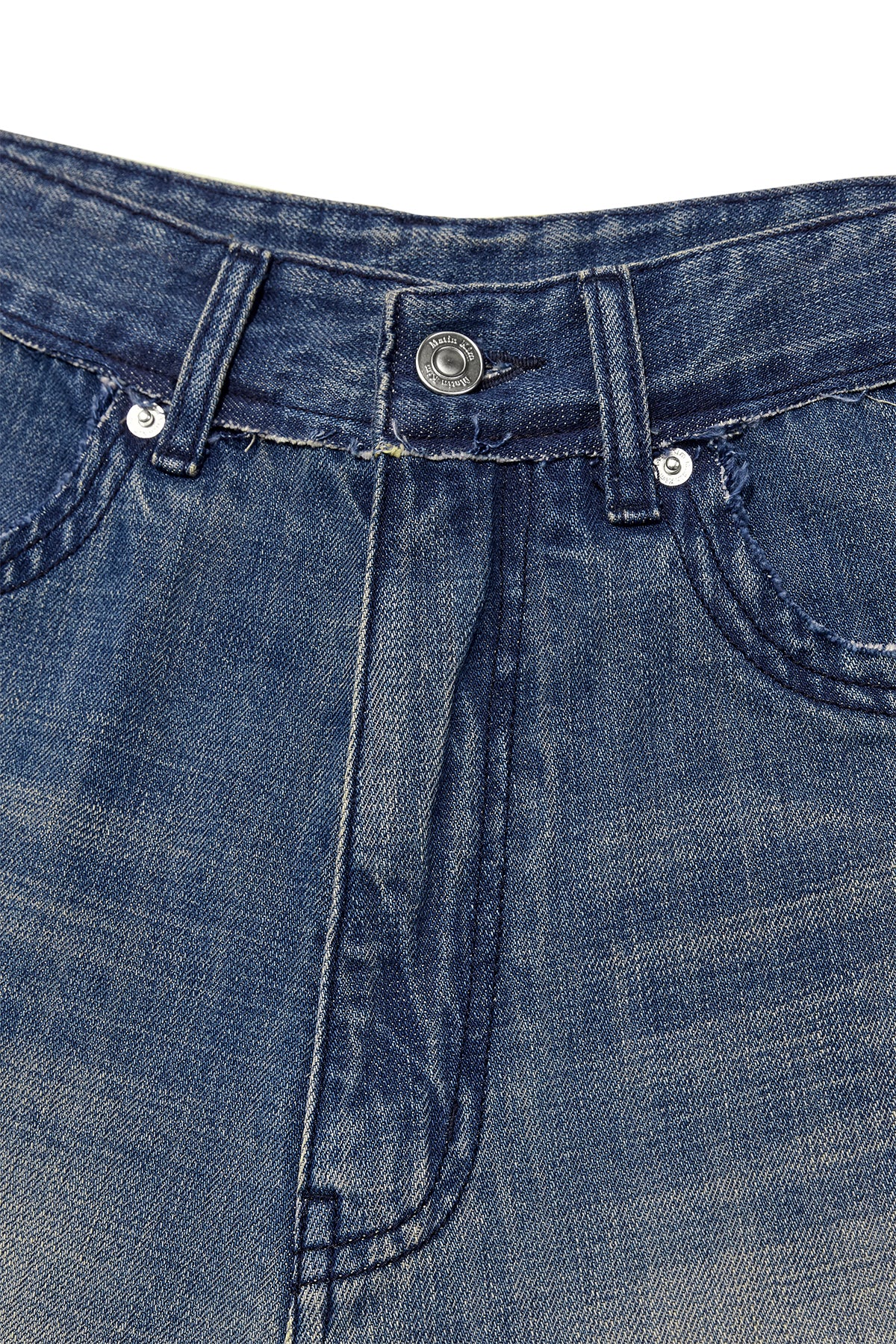 Matin Kim - Rough Cut Line Point Denim Pants (Blue) product image 3 | TRAB K-Fashion Australia