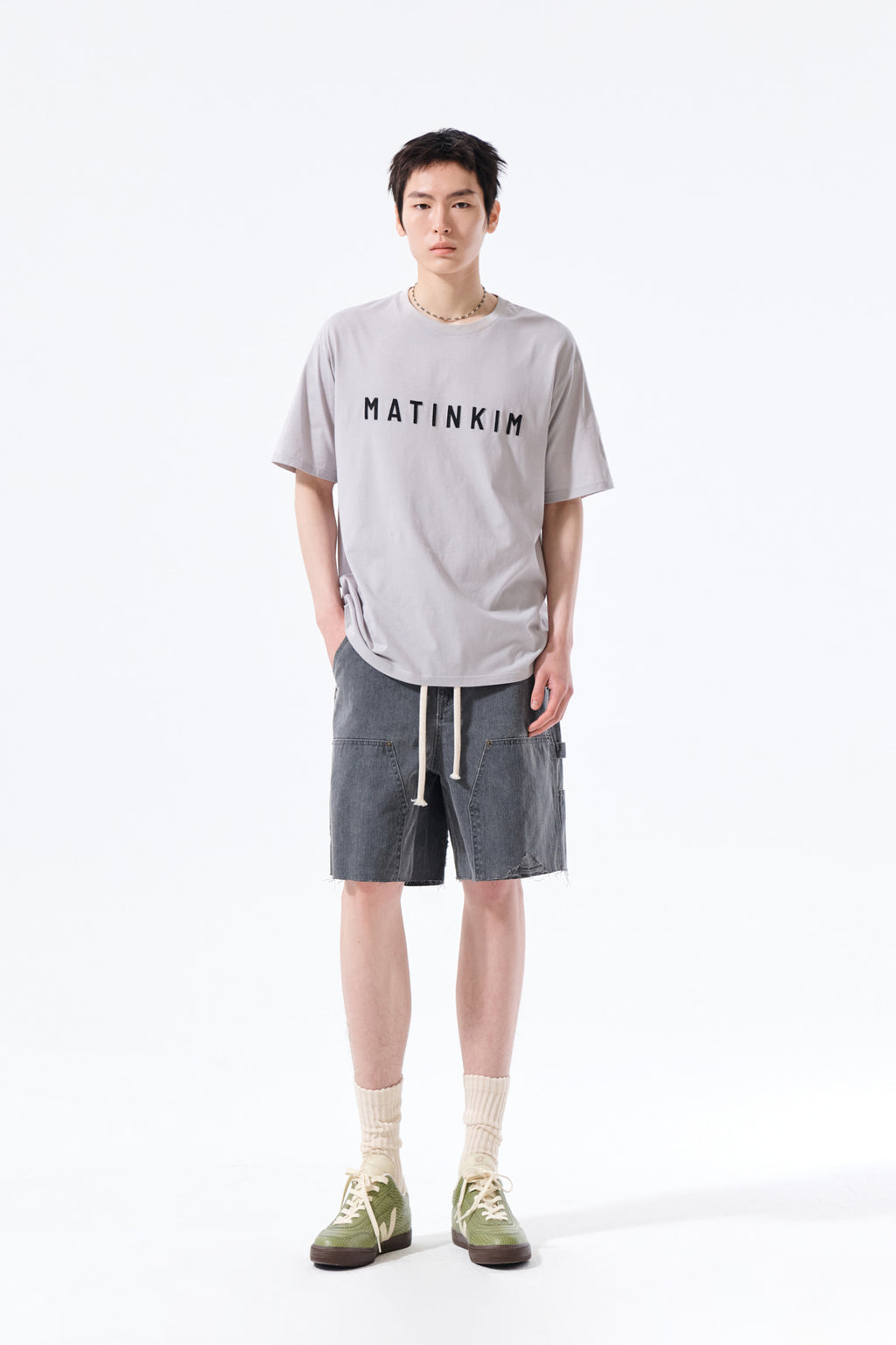 Matin Kim - Applique Felt Logo Top (Grey) product image 9 | TRAB K-Fashion Australia