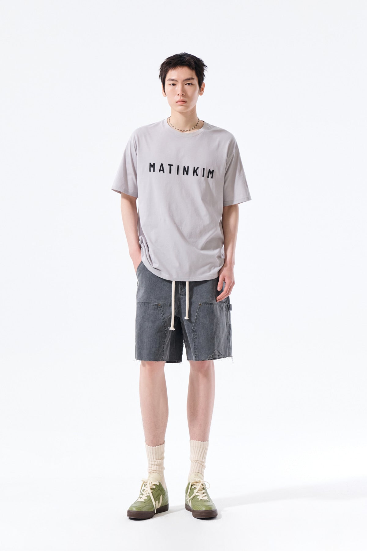Matin Kim - Applique Felt Logo Top (Grey) product image 9 | TRAB K-Fashion Australia