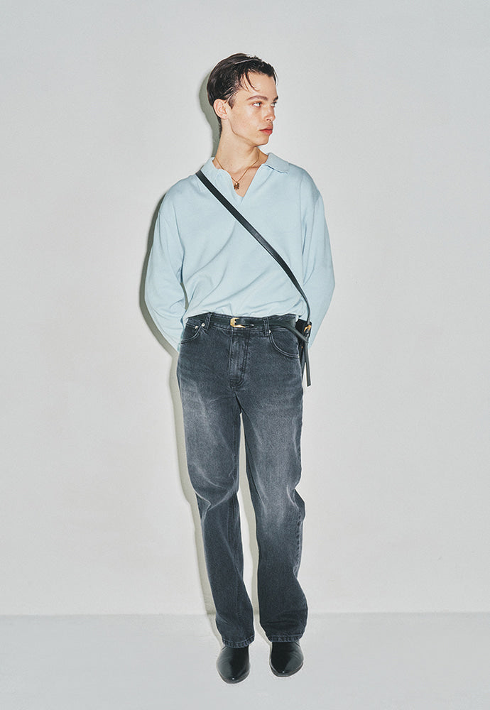 Tonywack - High Count Whole Garment Saddle Neck Knit (Baby Blue) product image 5 | TRAB K-Fashion Australia