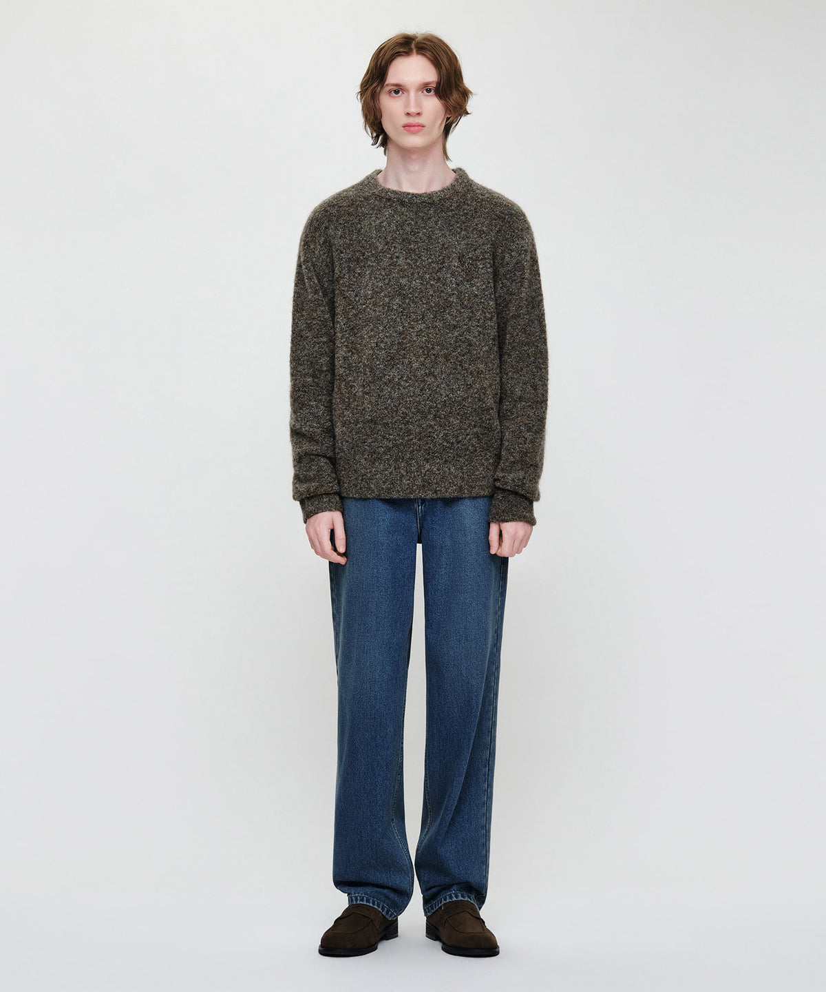 Marithe & Francois Girbaud - Small Classic Logo Boucle Knit Pullover (Dark Brown) product image 3 | TRAB K-Fashion Australia