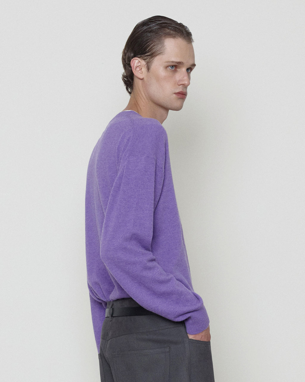 Brownyard - Extra Super Fine V Neck Knit (Purple) product image 3 | TRAB K-Fashion Australia