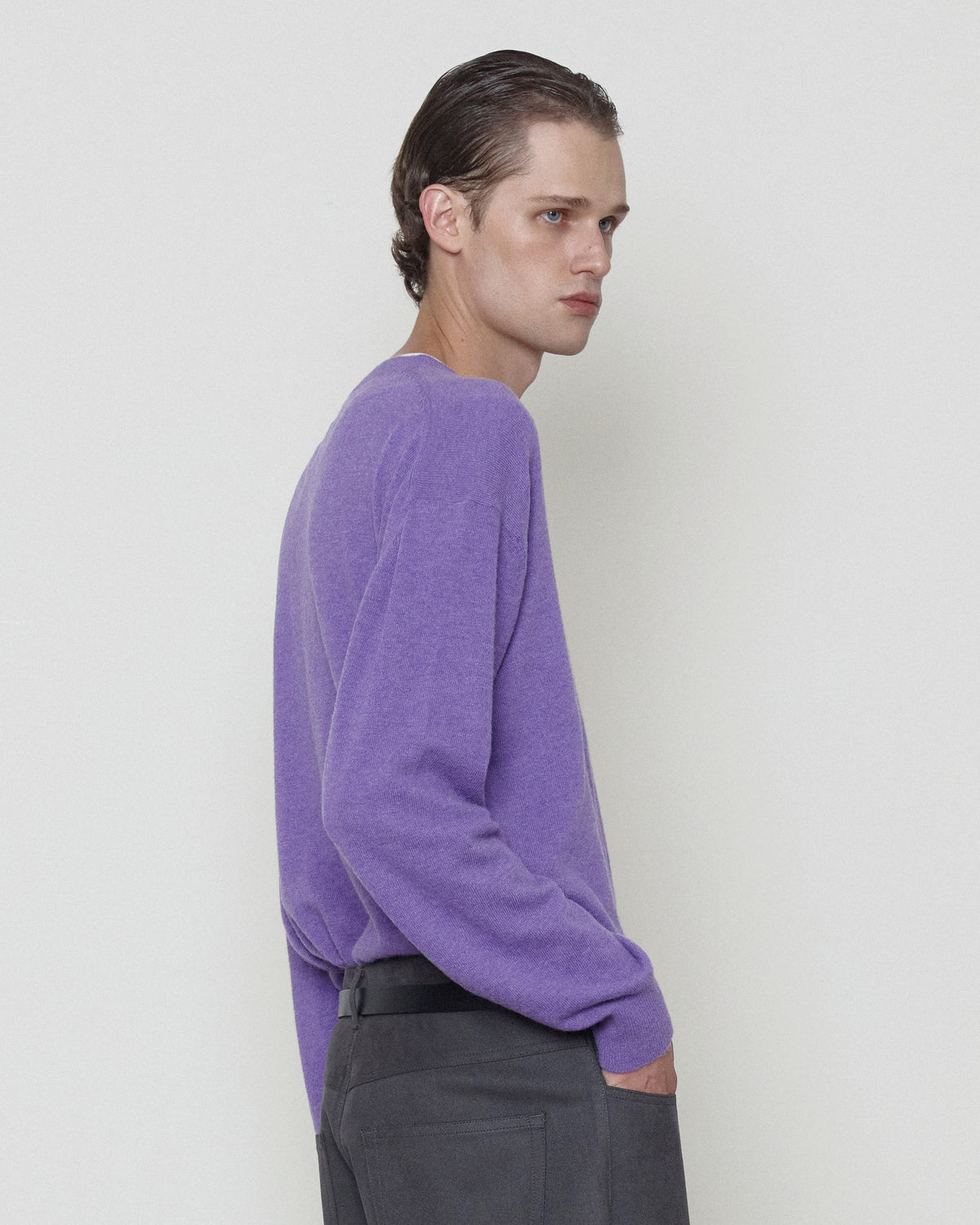 Brownyard - Extra Super Fine V Neck Knit (Purple) product image 3 | TRAB K-Fashion Australia