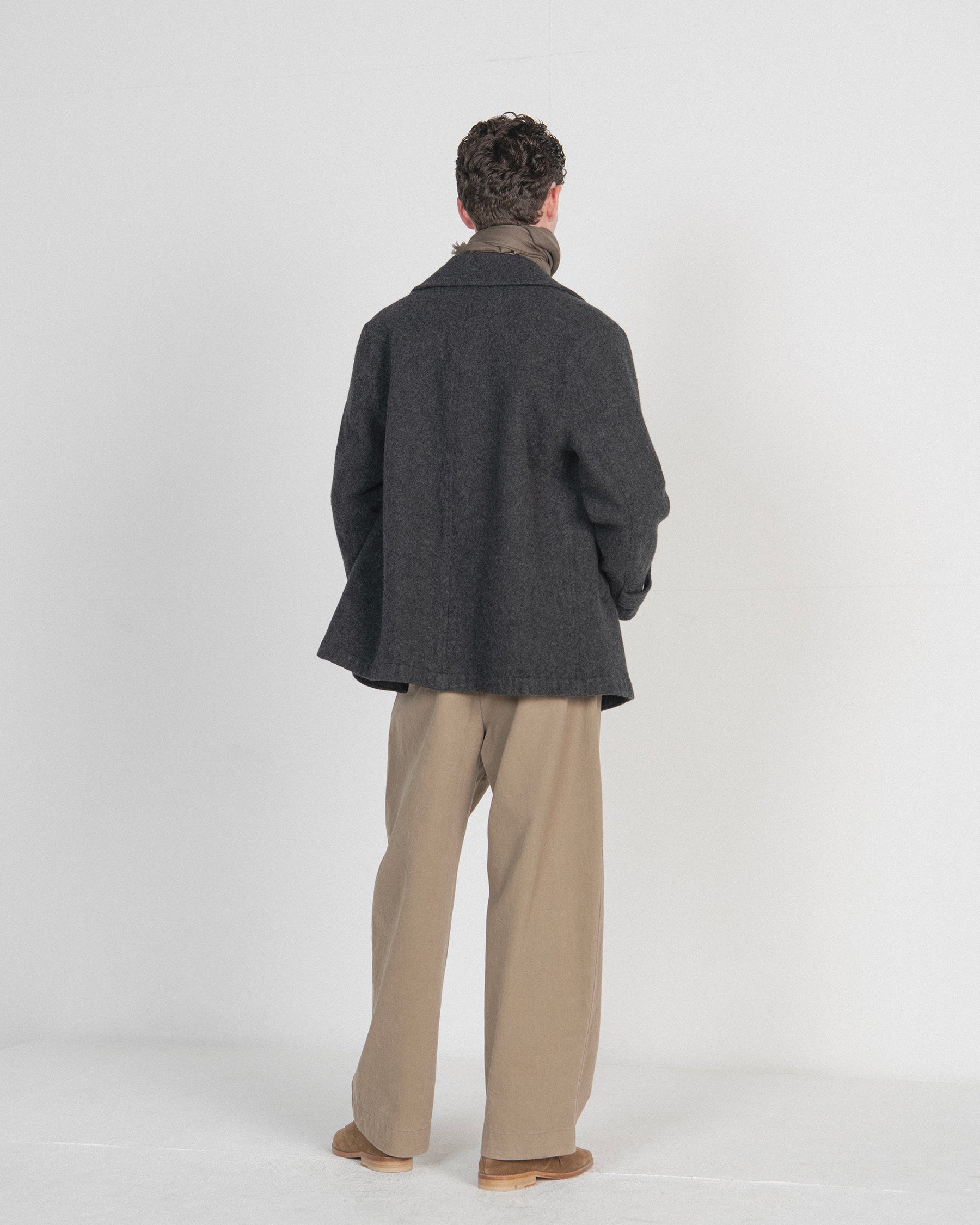 Brownyard - Boiled Wool Pea Coat (Charcoal) product image 3 | TRAB K-Fashion Australia