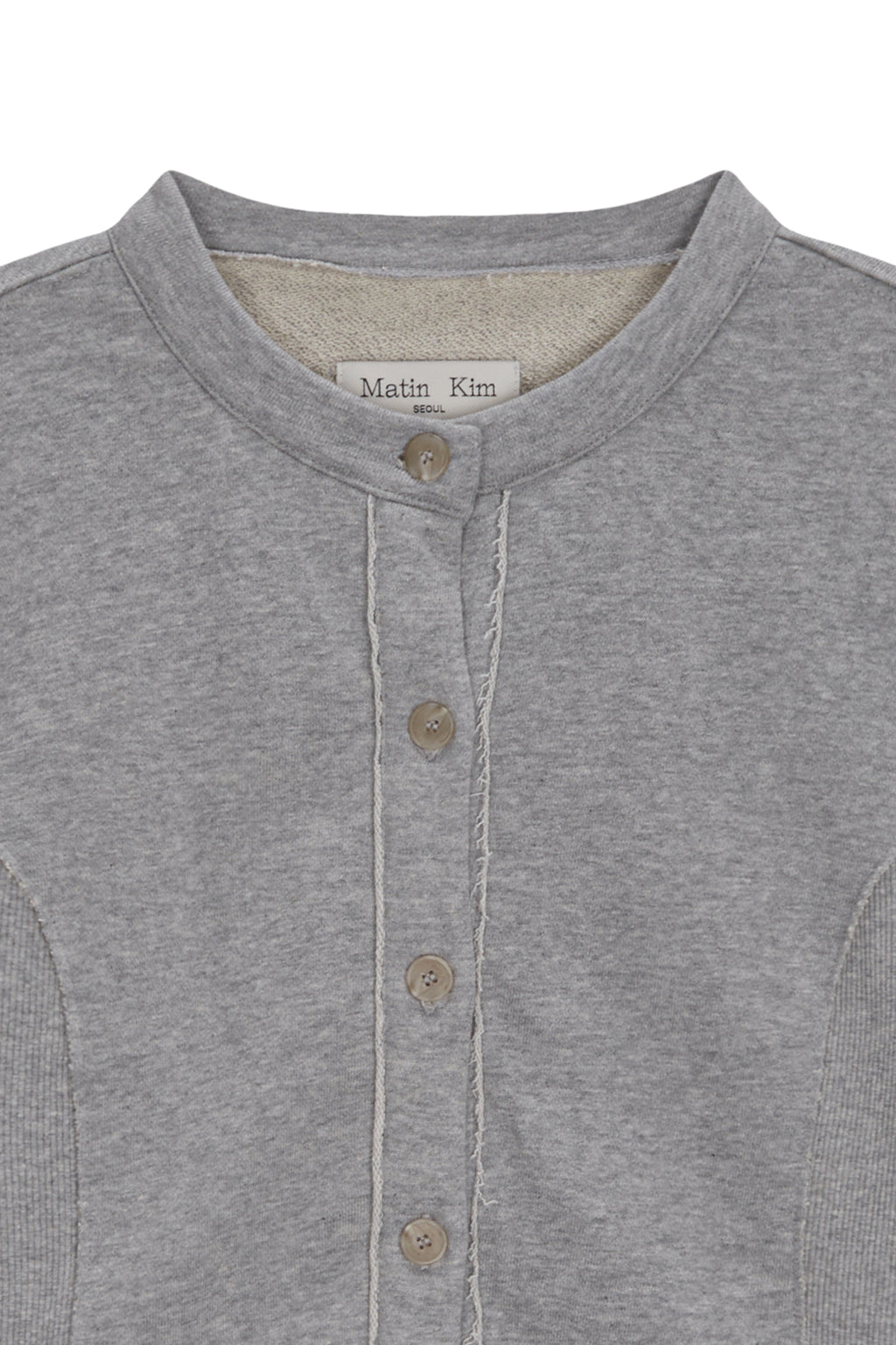 Matin Kim - Rib Point Jersey Cardigan (Grey) product image 3 | TRAB K-Fashion Australia