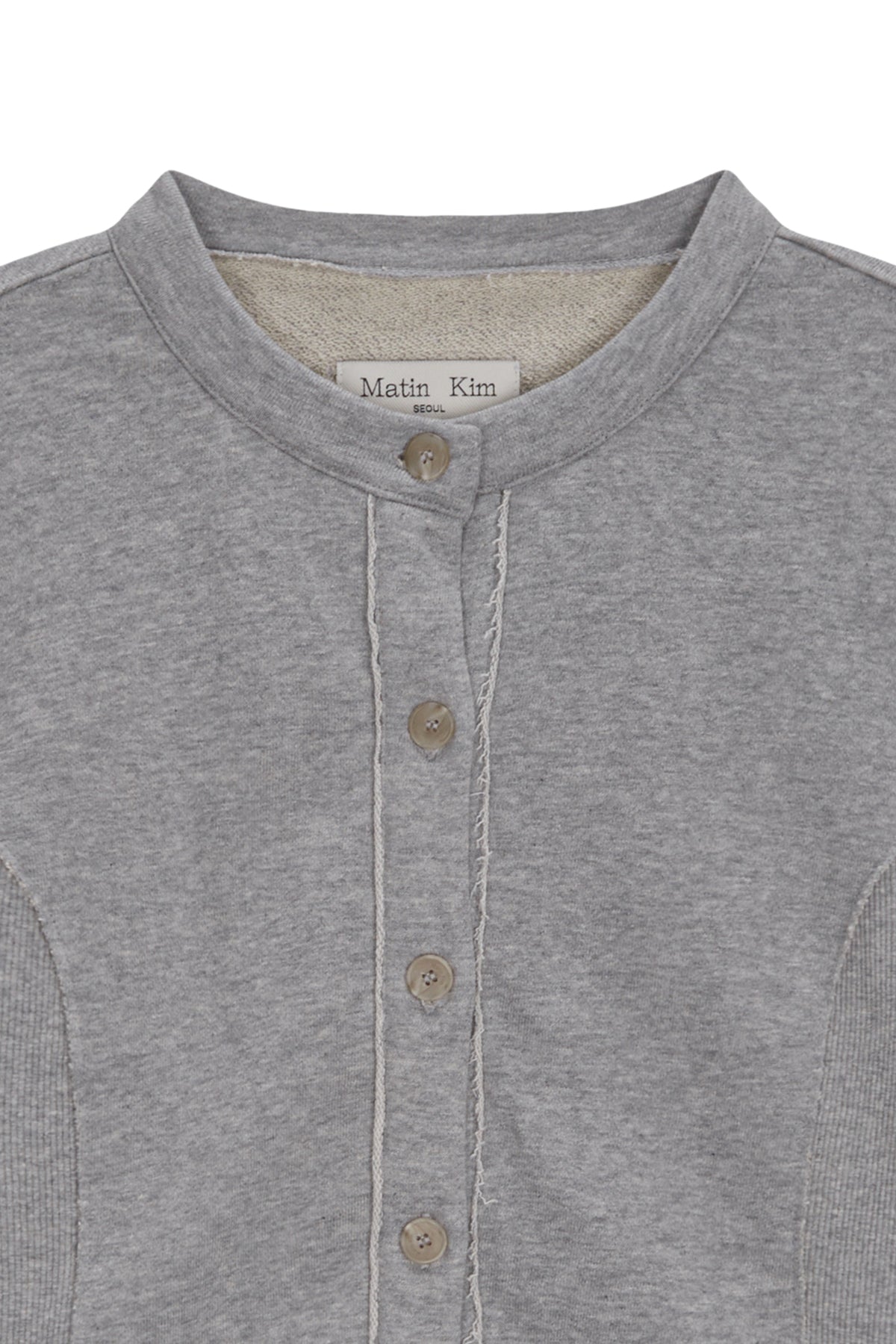 Matin Kim - Rib Point Jersey Cardigan (Grey) product image 3 | TRAB K-Fashion Australia