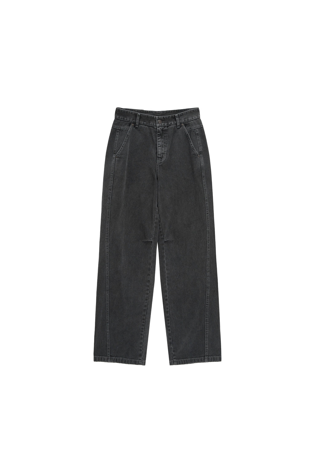 Matin Kim - Side Point Color Denim Pants (Charcoal) product image 1 | TRAB K-Fashion Australia