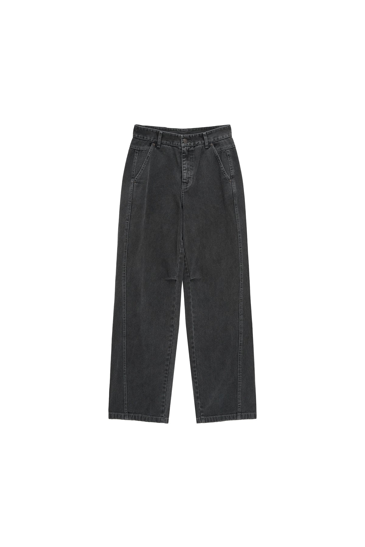 Matin Kim - Side Point Color Denim Pants (Charcoal) product image 1 | TRAB K-Fashion Australia