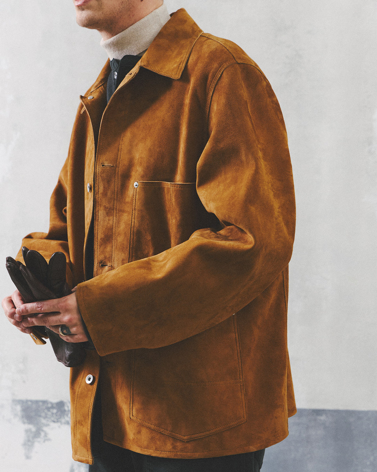 Eastlogue - Railman Work Leather Jacket (Beige Suede) product image 4 | TRAB K-Fashion Australia