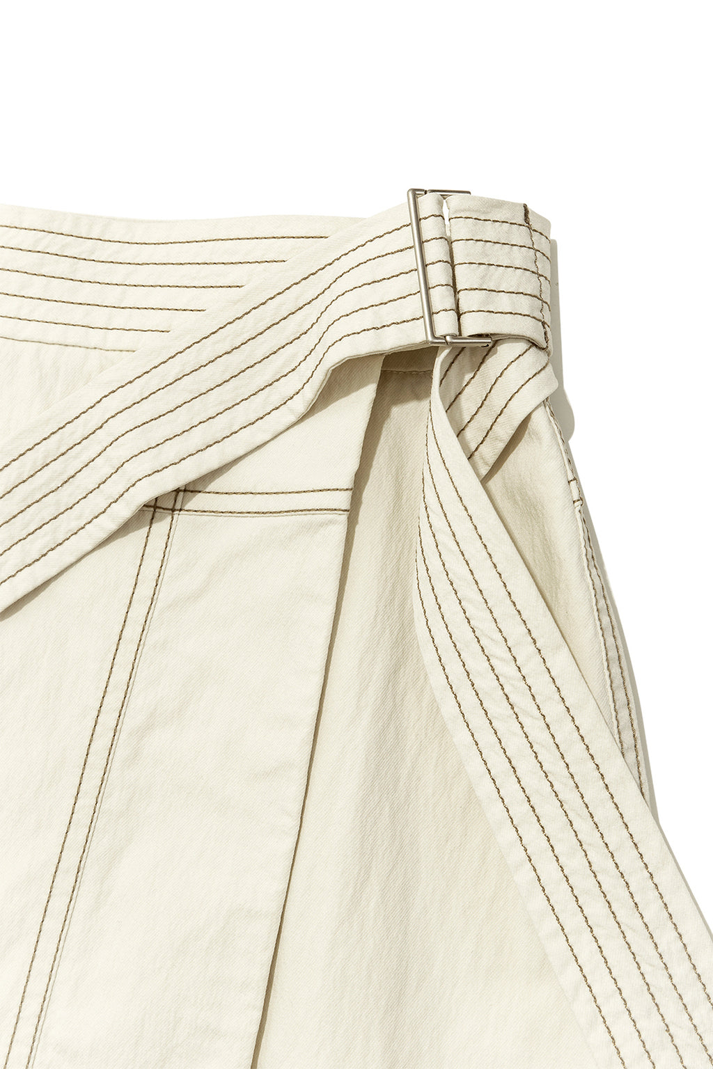 Matin Kim - Stitch Point Belted Wrap Skirt (Light Beige) product image 4 | TRAB K-Fashion Australia
