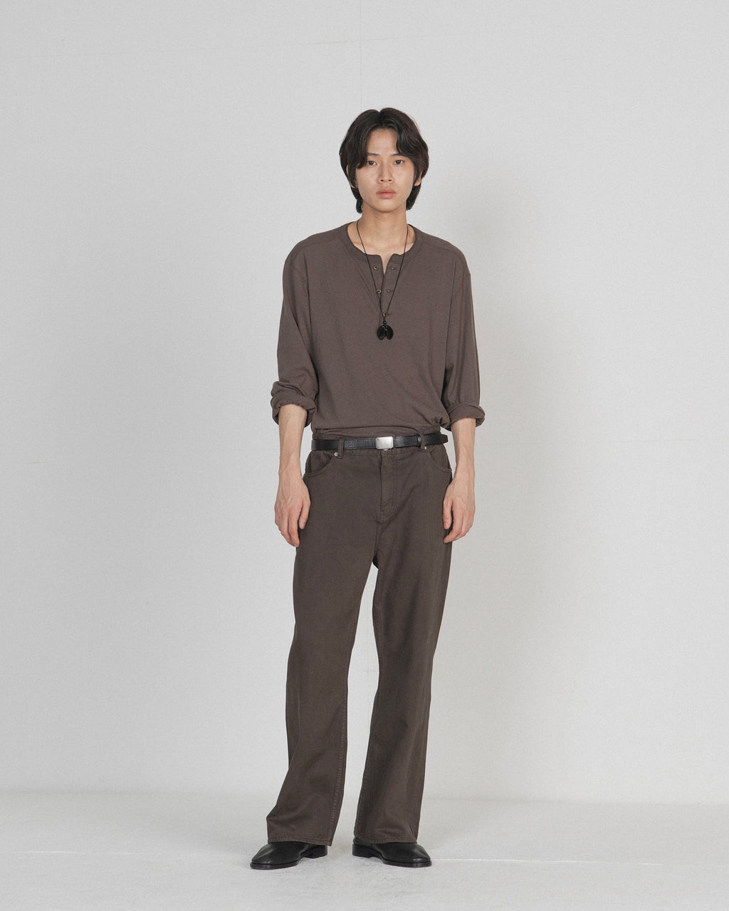 Brownyard - Henley Neck Long Sleeve (Brown) product image 1 | TRAB K-Fashion Australia