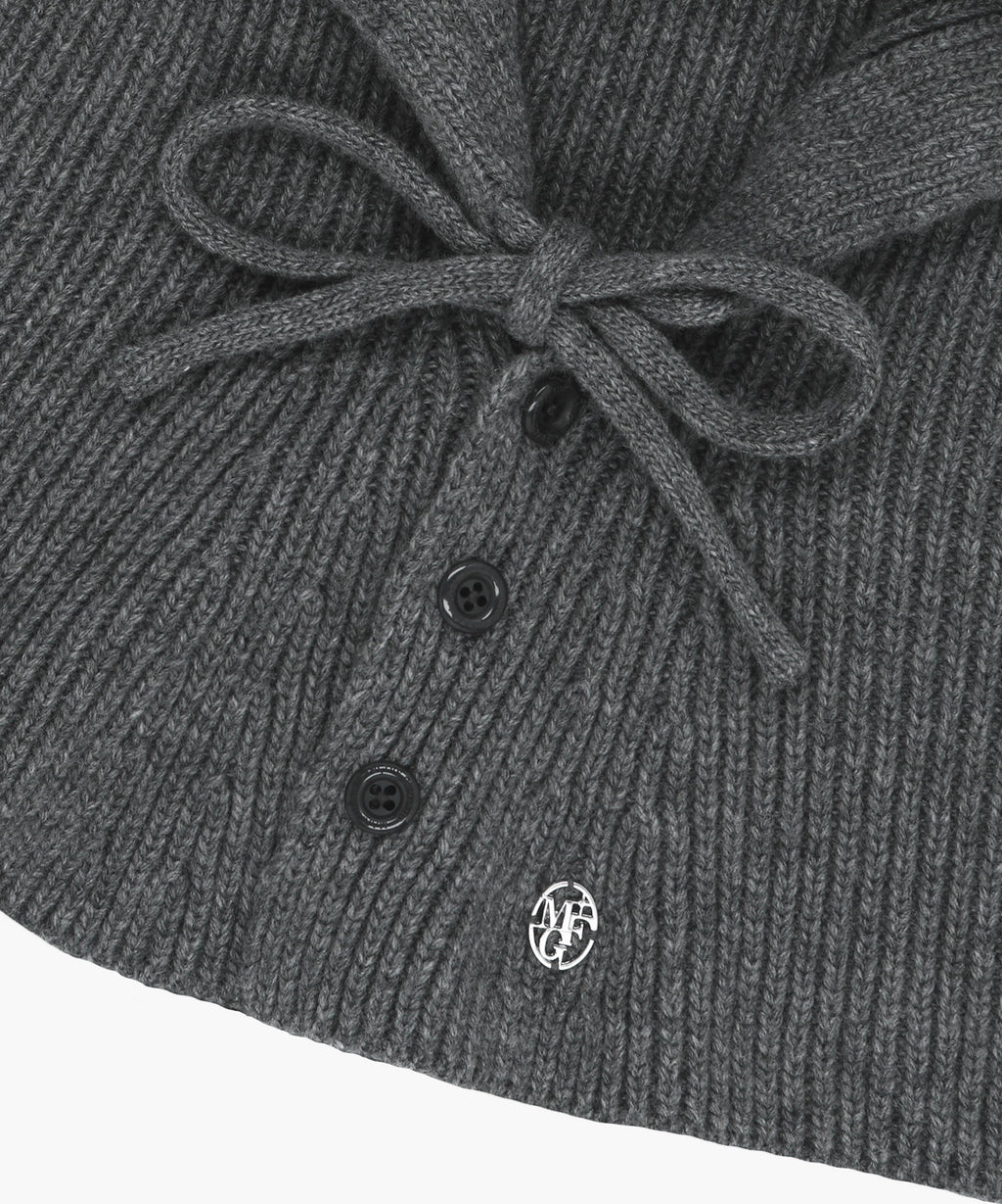 Marithe & Francois Girbaud - Circle Logo Cape Balaclava (Charcoal) product image 4 | TRAB K-Fashion Australia
