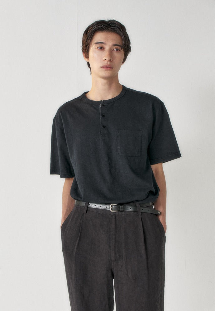 Art if acts - Henley S/S Tee (Faded Black) product image 1 | TRAB K-Fashion Australia